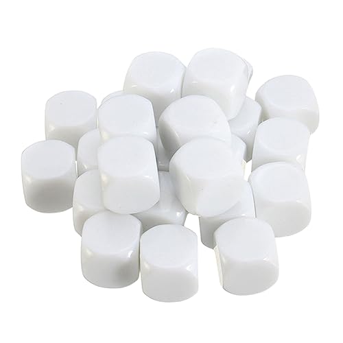 TOYANDONA 30pcs 16mm Quadratische Blöcke Würfel Shiny Seite Würfel Blank Würfel Spaß Würfel Für Weiß von TOYANDONA