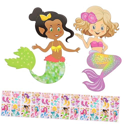 TOYANDONA 32 Blatt Aufkleber Meerjungfrau DIY Handwerk Versorgung Cartoon-Aufkleber Selbstklebende Meerjungfrauenaufkleber Bastelmaterialien Für DIY-animationszubehör Papier von TOYANDONA