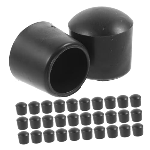 TOYANDONA 32 Stück Kicker Zubehör Kappen für Kickerstangen Zubehör für Teile von Fußballmaschinen Teile für Fußballtische Foosball -Endhülle TIPP Beschützer PVC Schwarz von TOYANDONA