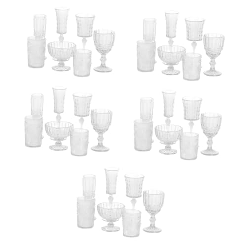 TOYANDONA 35 STK Wasserbecher Miniatur Weinbecher aus Kunststoff kunststoffbecher plastikgläser Trink Gläser Weingläser aus Kunststoff Minispielzeug für Puppen Mini-Charms klein Kaffeetasse von TOYANDONA