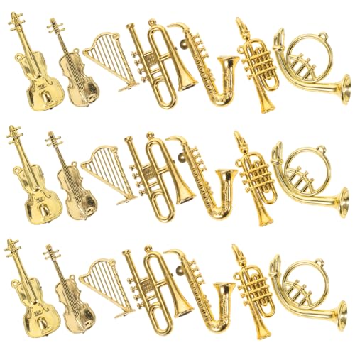 TOYANDONA 35 Stück Teiliges Miniatur Musikinstrumente Set aus Robustem Kunststoff Realistische Mini Violine Gitarre Trompete Figuren für Puppenhaus Dekoration Lehrreich und Detailreich als von TOYANDONA