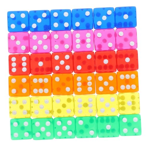 TOYANDONA 36 Stück Seitige Acryl Würfel für Brettspiele Mathematikunterricht Vielseitige Spielzubehör für Partys und Lernaktivitäten von TOYANDONA