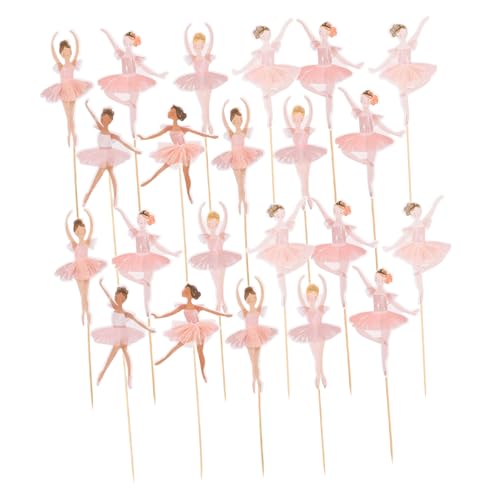 TOYANDONA 36stücke Ballerina-tutu-cupcake-topper Rosa Ballettmädchen-figur Kuchendekoration Für Tanzparty Partyzubehör Geburtstagskuchen-aufsatz Dessert-topper Muffin-topper Für von TOYANDONA