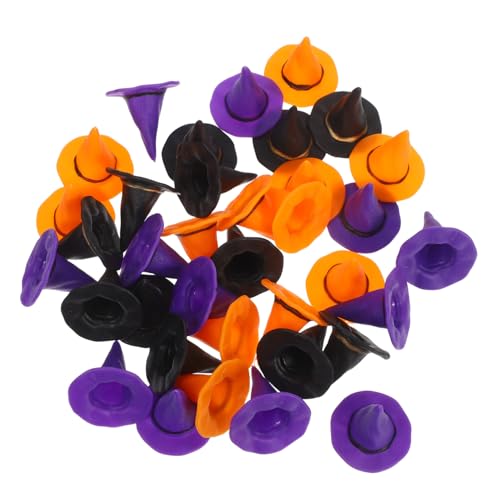 TOYANDONA 36 Stück Teiliges Kleine Hexenhüte Miniatur Bastelhüte für Halloween Wiederverwendbare DIY Deko für Kuchen Puppenhaus Elfen und Bastelprojekte von TOYANDONA