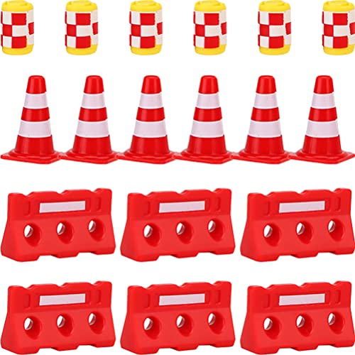 36 Stücke Stangen Verkehrsschilder Kinder Zäune Warnschilder Kinder Mini Pylonen Verkehrszeichen Spielzeug Mini Zaun DIY Straßensperre Spielzeug für Lernspielzeug von TOYANDONA