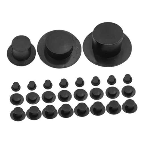 TOYANDONA Craft Essentials 36 Stück Mini-Zylinder Schneemannhüte Aus Kunststoff Für Puppen Miniatur-Dekorationen Eleganter Spaß von TOYANDONA