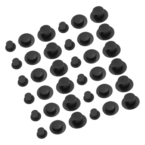 TOYANDONA 36St Mini-Hut Hut für Puppen winzige formelle Hüte Zylinderhüte aus Kunststoff Mini-Hüte Miniaturhut kleine Zylinder zum Basteln Schneemann-Zylinder zum Basteln Plastik Black von TOYANDONA