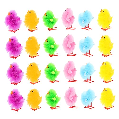 TOYANDONA 36st Küken-Dekoration Braut Haarspange Schnappen Zubehör Für Heißluftfritteusen Hahn Rand Kükenkrümel -stoßstange Glitzer-kompaktspiegel Mini-Pong Vogeldekoration Lope Plastik von TOYANDONA