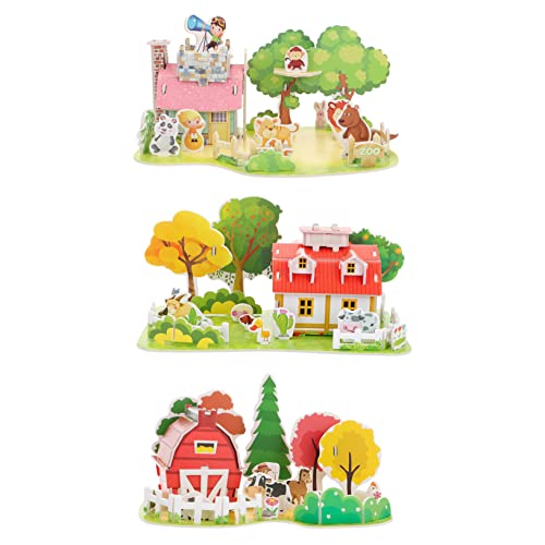 TOYANDONA 3Sätze Puzzlespielzeug für Pädagogisches Dreidimensionales Modell mit Bauernhof Landhaus Kreativität und Räumlichen Vorstellungskraft TOYANDONA 3Sätze Puzzlespielzeug für Pädagogisches Dreidimensionales Modell mit Bauernhof Landhaus Kreativität und Räumlichen Vorstellungskraft von TOYANDONA