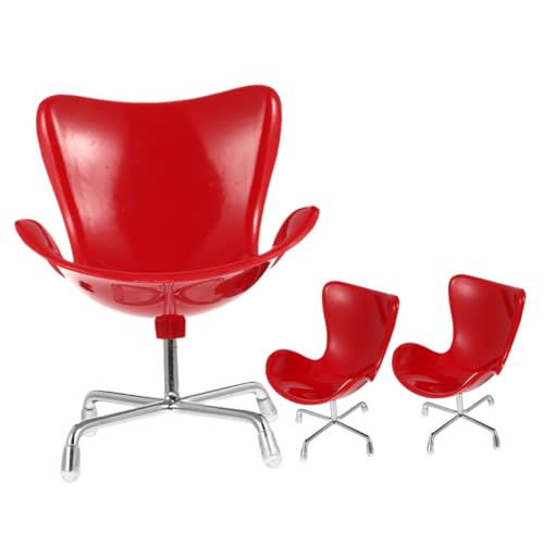 TOYANDONA 3St 6 Punkte Eierstuhl für kinderspielzeug sitzsessel Egg Chair Toys for Ei Sessel Mini-Hausstuhl- Mini-Sessel- Miniatur-Stuhlmodell Plastik rot von TOYANDONA