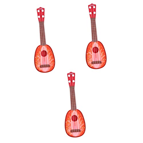 TOYANDONA 3St Anfänger Gitarre Spielzeug für Musikinstrumente Bassgitarre Kinderspielzeug Gitarren-Ukulele-Spielzeug Mini-Obstinstrumente Junge Saiteninstrument kleine Gitarre Spielzeugset von TOYANDONA