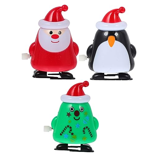 TOYANDONA 3St Aufzieh kinderspielzeug für weihnachtsdeco weihnachtliche Robot Aufziehspielzeug mit Weihnachtsmotiv versorgen Plastik von TOYANDONA