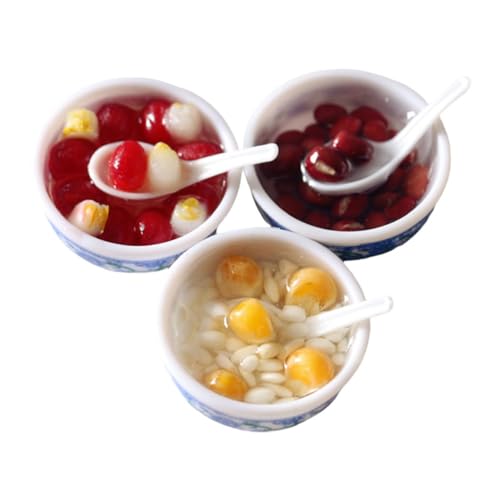 TOYANDONA 3St Dollhouse Dessertlöffel Mini-Hausdekoration Puppenhaus Zubehör Dessert-Modell bastelzeug miniaturfiguren Miniatures Mini-Dessertverzierung kleines Hausnahrungsmodell Umweltharz von TOYANDONA