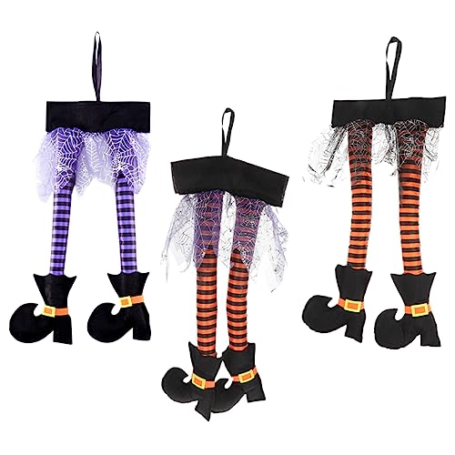 TOYANDONA 3St Hexen Bein Ornamente hängende Hexenbeine Halloween-Hexenbeinverzierung Zubehör Halloween Dekoration Halloween-Dekoration kleiderständer Halloween- Halloween-Verzierung von TOYANDONA