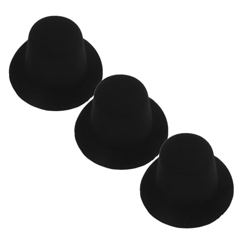 TOYANDONA 3St Kinderhut Puppenaccessoire Glitzer-Zylinder Kappe Kleinkindspielzeug Zylinder für Mini-Zylinder Minihüte zum Basteln Bastelmaterial selber Machen Miniaturhut Stoff Black von TOYANDONA