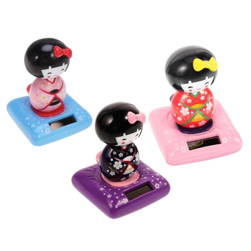TOYANDONA 3St Kopfschüttelnde Kimono-Puppenfigur kopfschüttelnde autoverzierung kleine Kimono-Puppenstatuen wackelpuppe car Decoration kleine Kimono-Puppenfiguren aus Kunststoff Plastik von TOYANDONA