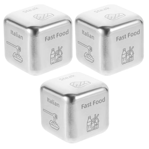 TOYANDONA 3St Lebensmittelauswahl Platten Obst Party Spiel Multi bastelzeug The Craft valentinsgeschenke Valentine's Day Essensentscheidungswürfel mehrseitige Würfel Rostfreier Stahl von TOYANDONA