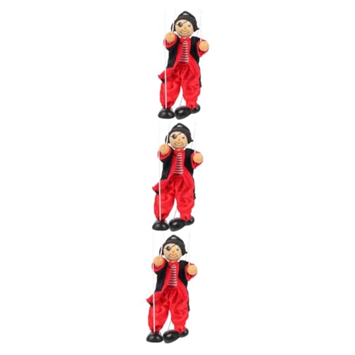 TOYANDONA 3st Marionette Puppen Für Kinder Kinderspielzeug Piratenspielzeug Bauchrednerpuppen Für Erwachsene Spielset Für Kinder Spielzeuge Stoff Clown Draht Ziehen von TOYANDONA
