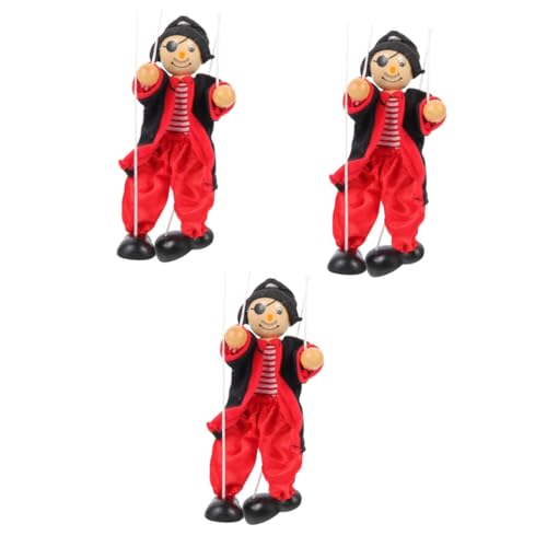 TOYANDONA 3st Marionette Erwachsene Puppe Clown-Puppen Piratenspielzeug Erwachsenenpuppe Für Jungs Spielzeuge Bauchredner Stoff Kind Den von TOYANDONA