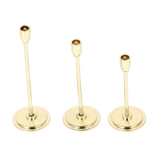 TOYANDONA Design Mini-kerzenständer-Set 3-teilig Kerzenständer Aus Metall Für Puppenhaus- Mini- -Ornamente Mini-kerzenständer- Dekorativer Kerzenständer Kleiner Kerzenständer von TOYANDONA