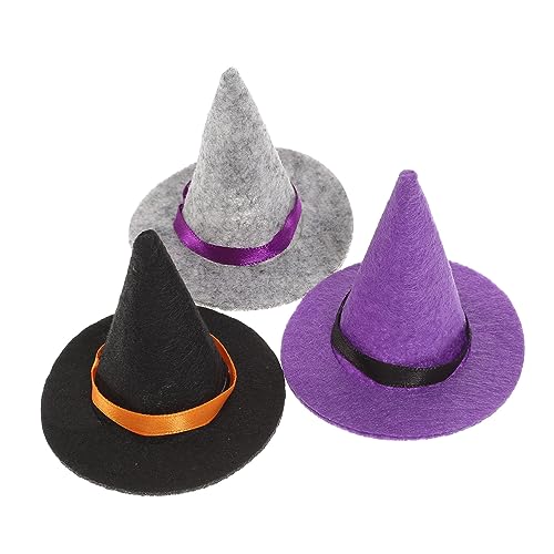 TOYANDONA 3St Mini-Hexenhut Bougie Party Maske spitz Haustier halloween costume halloween kleidung halloweenkostüme dekoration Halloween-Flaschenhüte Halloween-Weinflaschenverschlüsse Vlies von TOYANDONA