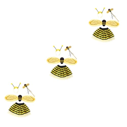 TOYANDONA 3St Party-Cosplay-Kostüm Kostüm Kind Bienenflügel Kinder Bienenkostüm Gelbe Feenflügel für Kinder Krug bee Costume Party-Outfits für Kinder Kit mit Stirnband und Rockflügeln Yellow TOYANDONA 3St Party-Cosplay-Kostüm Kostüm Kind Bienenflügel Kinder Bienenkostüm Gelbe Feenflügel für Kinder Krug bee Costume Party-Outfits für Kinder Kit mit Stirnband und Rockflügeln Yellow von TOYANDONA