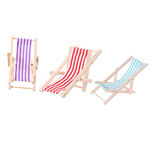TOYANDONA 3St Puppenhaus Strandkorb Feengarten Strandkörbe Strandpuppe Strandkörbe für Erwachsene Stühle für kinderspielzeug Miniatur-Puppenstuhl Mini-Hausstuhlmodell Stoff von TOYANDONA