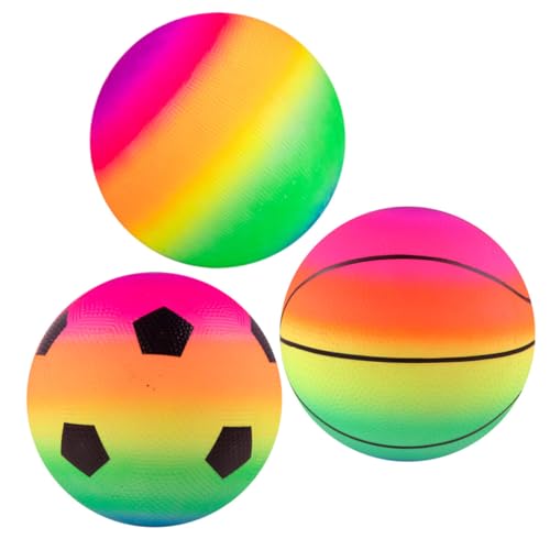 TOYANDONA 3St Regenbogen-Pat-Ball Fussball Fußballspielzeug regenbogenfarbenes Basketballschläger kreatives Basketballspielzeug Kindergarten Springbälle PVC TOYANDONA 3St Regenbogen-Pat-Ball Fussball Fußballspielzeug regenbogenfarbenes Basketballschläger kreatives Basketballspielzeug Kindergarten Springbälle PVC von TOYANDONA