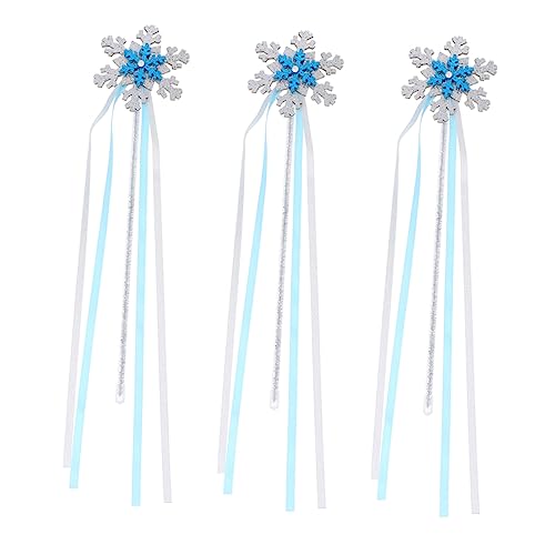 TOYANDONA 3St Schnee Zauberstab rosa Ballettröckchen dritte Puppe Fairy Wand Halloween mitbringsel Kindergeburtstag Fee Zauberstäbe multifunktionale Feenstäbe Kunststoff Blue von TOYANDONA