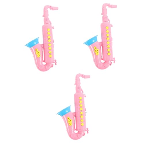 TOYANDONA 3st Simulation Saxophon Spielzeuge Schlaginstrumente Für Kinder Trompetenhorn Für Kinder Mini-puppenhaus-musikspielzeug Musical Kleinkind Schlagzeug Karikatur Abs von TOYANDONA