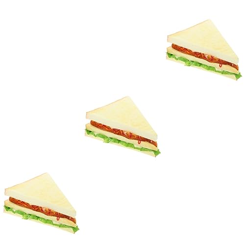 TOYANDONA 3St Simulations-Sandwich gefälschtes Sandwich Brot Fotorequisite Modelle Laib Brot Sandwich-Modell falsche Brotverzierung Lebensmittel falsches Brot Hamburger schmücken Requisiten von TOYANDONA