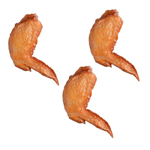 TOYANDONA 3St Simulierte Hühnerflügel-Ornamente gefälschtes Fleisch Lernspielzeug für Modelle Hühnerflügel-Stütze Foto-Requisiten Lebensmittel gegrillte Hähnchenflügel Zubehör Dekorationen von TOYANDONA