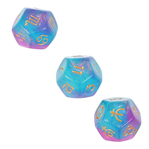 TOYANDONA 3 Stücke Sternzeichen Würfel Set Acryl Anzahl Würfel Lustige Spiel Requisiten Für Bars Familie Versammlungen von TOYANDONA