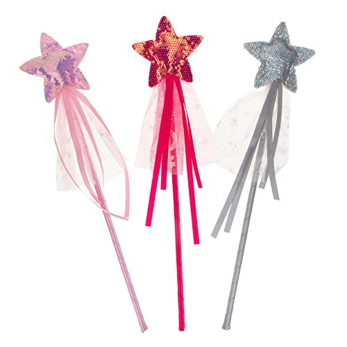 TOYANDONA 3St Zauberstab Dekorationen glänzender Feenstab Pop-Röhren Stuffer Kinderspielzeug zappeln Fairy Wand Zauberstäbe glänzender Sternenstab Glitzer-Fee-Stick Mädchen Fee Stock Plastik von TOYANDONA