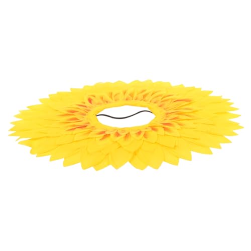 TOYANDONA 3St baby mädchen hüte Sonnenblumenkopfhaube Kleid für Mädchen Baby-Mädchen-Outfits Partyzubehör Sonnenblumen-Gesichtsabdeckung Abschlussball Requisiten verrücktes Kleid Haarschmuck von TOYANDONA
