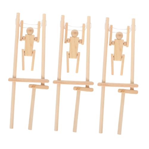 TOYANDONA 3St hölzernes Männerspielzeug Spielzeug zum Ziehen unfertige Roboterpuppe Holz Holzfigur Kinder bastelset schmücken Kunsthandwerk DIY-Versorgung Blanko-Actionfiguren basteln klein von TOYANDONA