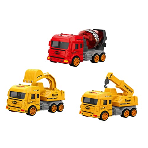 TOYANDONA 3Stücke Bagger Kran und Mischer Hochwertige Langlebige Autos für Kleinkinder für Rollenspiele und Interaktion von TOYANDONA