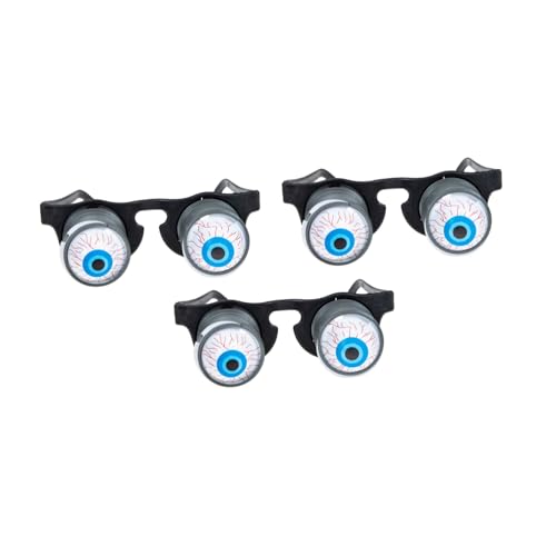 TOYANDONA 3Stücke Googly Augenbrille Lustige Halloween Masquerade Partybrille Schwarz Gruseliges Design für Halloween Dekorationen und Partys Hochwertige und Sichere von TOYANDONA