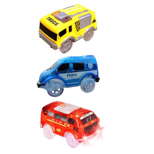 TOYANDONA 3Stücke Teiliges Nachtleuchtendes mit LED Lichtern Elektrische Spielzeugautos für Interaktive Spielstunden ohne Batterie von TOYANDONA