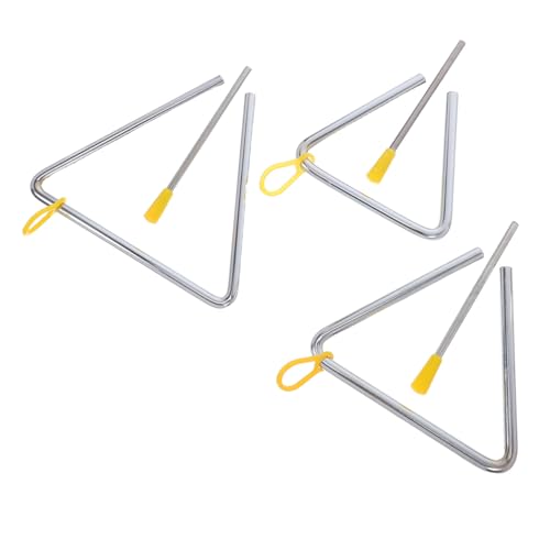 TOYANDONA 3sätze Stahl-musikdreieck Schlaginstrument Für Junge Mädchen Orff-musikspielzeug Übungsinstrument Für Junge Mädchen Musiklernspielzeug Für Klassenzimmer Und Zuhause von TOYANDONA