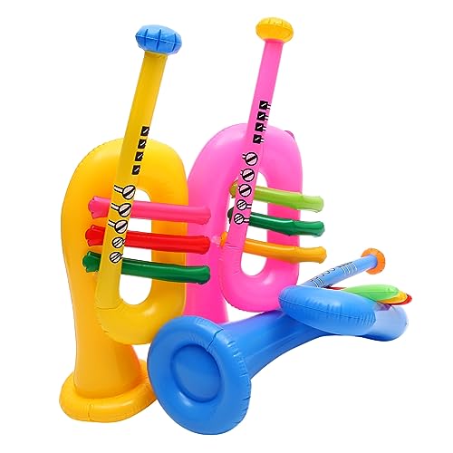 TOYANDONA 3st Aufblasbares Musikinstrument Horn Band Spiel Instrumente Aufblasbare Trompete Kid -trompete Trompete Blasen Gitarre Für Klimpern Pool Aufblasbar Hörner PVC Yellow TOYANDONA 3st Aufblasbares Musikinstrument Horn Band Spiel Instrumente Aufblasbare Trompete Kid -trompete Trompete Blasen Gitarre Für Klimpern Pool Aufblasbar Hörner PVC Yellow von TOYANDONA