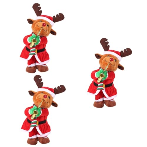 TOYANDONA 3St Elektrischer Elch Tanzendes Rentierspielzeug Plüschtier Kinderspielzeug Spielzeug für Kinder Weihnachtssto Geschenke Gefälligkeiten für Weihnachtsfeiern Weihnachtsplüschpuppe von TOYANDONA