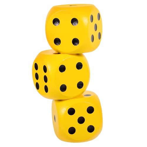 TOYANDONA 3st Große Holzwürfel Dame Brettspiel Pool-Spiele Spiel Für Tragbare Holzwürfel Große Spielwürfel Spiel Würfel Spiel Holzwürfel Glatte Holzwürfel Große Würfel Yellow Hölzern TOYANDONA 3st Große Holzwürfel Dame Brettspiel Pool-Spiele Spiel Für Tragbare Holzwürfel Große Spielwürfel Spiel Würfel Spiel Holzwürfel Glatte Holzwürfel Große Würfel Yellow Hölzern von TOYANDONA
