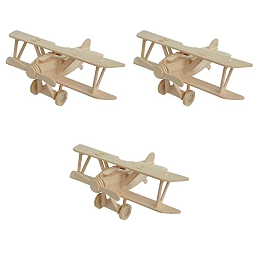 TOYANDONA 3st Holz Bastelset Flugzeug Zusammenbauen Ebene Kreative Bastelpuzzles Flugzeugmodell Aus Holz Flugzeugpuzzle Zusammenbauen Spielzeug in Großen Mengen Miniatur Figur Bambus Kind von TOYANDONA