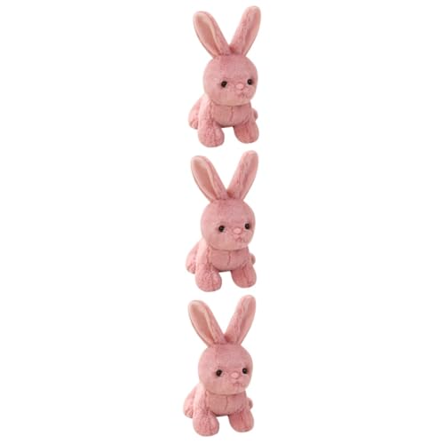 TOYANDONA 3st Kaninchen Plüschtier Osterhasen-plüsch Hasen-kuscheltiere Mädchenpuppen Kaninchen Stofftier Hasen-Ornamente Hase Plüsch Plüschhase Füllung Pp Baumwolle Spielzeug Kind Rosa von TOYANDONA
