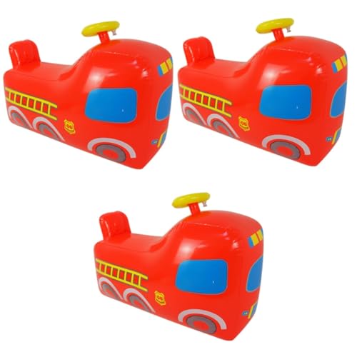 TOYANDONA 3St Tragbarer Feuerwehrwagen-Tumbler Kinderspielzeug sitzhocker Kinder Outdoor-Spielspielzeug für Kinder Outdoor-Spielset für Kinder Spielzeuge Autos Spielzeug aufblasbarer LKW PVC von TOYANDONA