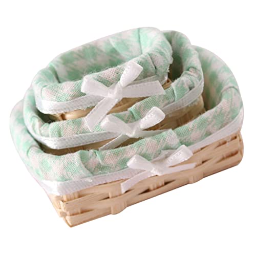 TOYANDONA Aufbewahrungskorb Klein 3 Teiliges Set Miniatur Aufbewahrungskörbe Aus Kleine Körbe Zur Dekoration Picknickkörbe Und Für Dollhouse Miniaturmodelle von TOYANDONA