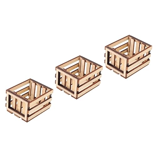 TOYANDONA 3st Miniaturen Mit Holzrahmen Mini-aufbewahrungskorb Mini- Körbe Lagerbehälter Basteln Für Miniatur-puppenhauszubehör Bastelkorb Für Hölzern von TOYANDONA