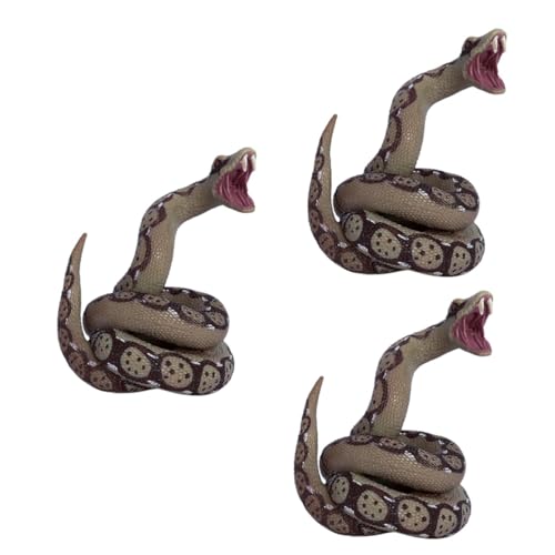 TOYANDONA 3st Modelle Von Schlangenfiguren Gruseliges Spielzeug Plastiktiere Täuschen Gefälschtes Schlangenspielzeug Große Gummischlange Jungen PVC Mini Unheimlich Kind von TOYANDONA