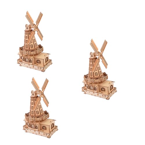 TOYANDONA 3st Rätsel Windmühlenpuzzle Aus Holz Windmühle Holzpuzzle Puzzle Windmühle Windmühlen-Puzzle Selber Machen Hölzern Niederlande Gebaut 3D von TOYANDONA